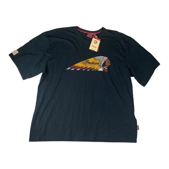 Indian Motorcycle mens 3x new chief headdress short sleeve Black Graphic Tee - Picture 1 of 13